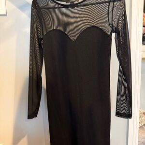 Black Bodycon Mesh Sleeve Dress